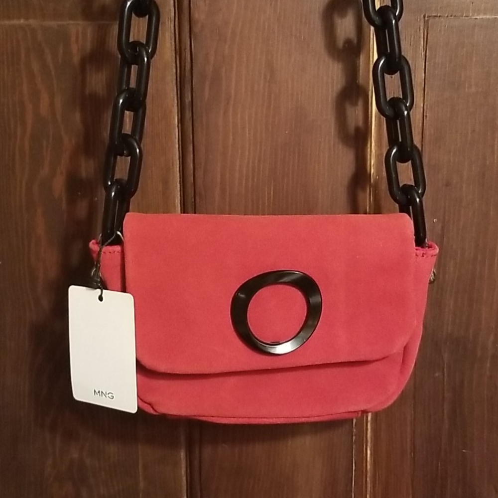 MNG BY MANGO SUEDE CROSSBODY/BLK